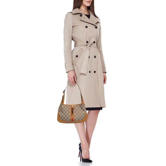 GUCCI Beige/Brown GG Canvas and Leather Small Jackie Hobo - Picture 2 of 8